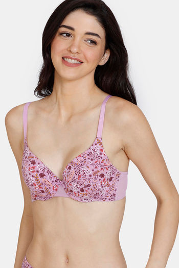 Buy Zivame Robin's Song Padded Wired 3/4th Coverage T-Shirt Bra - Violet Tulip